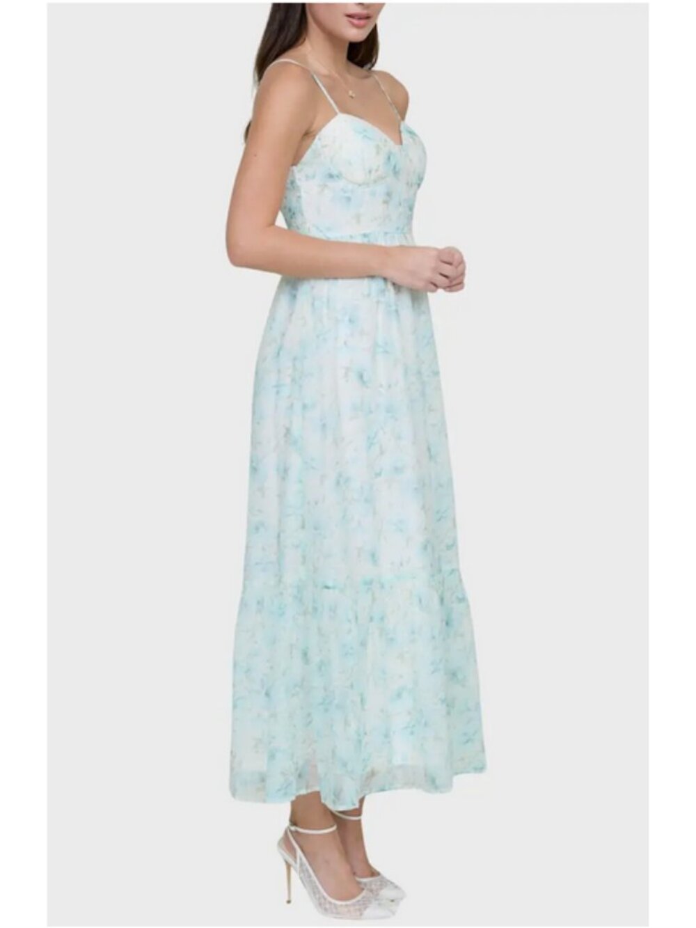 NWT Blu Pepper Floral Print Chiffon Party Dress Size Small
